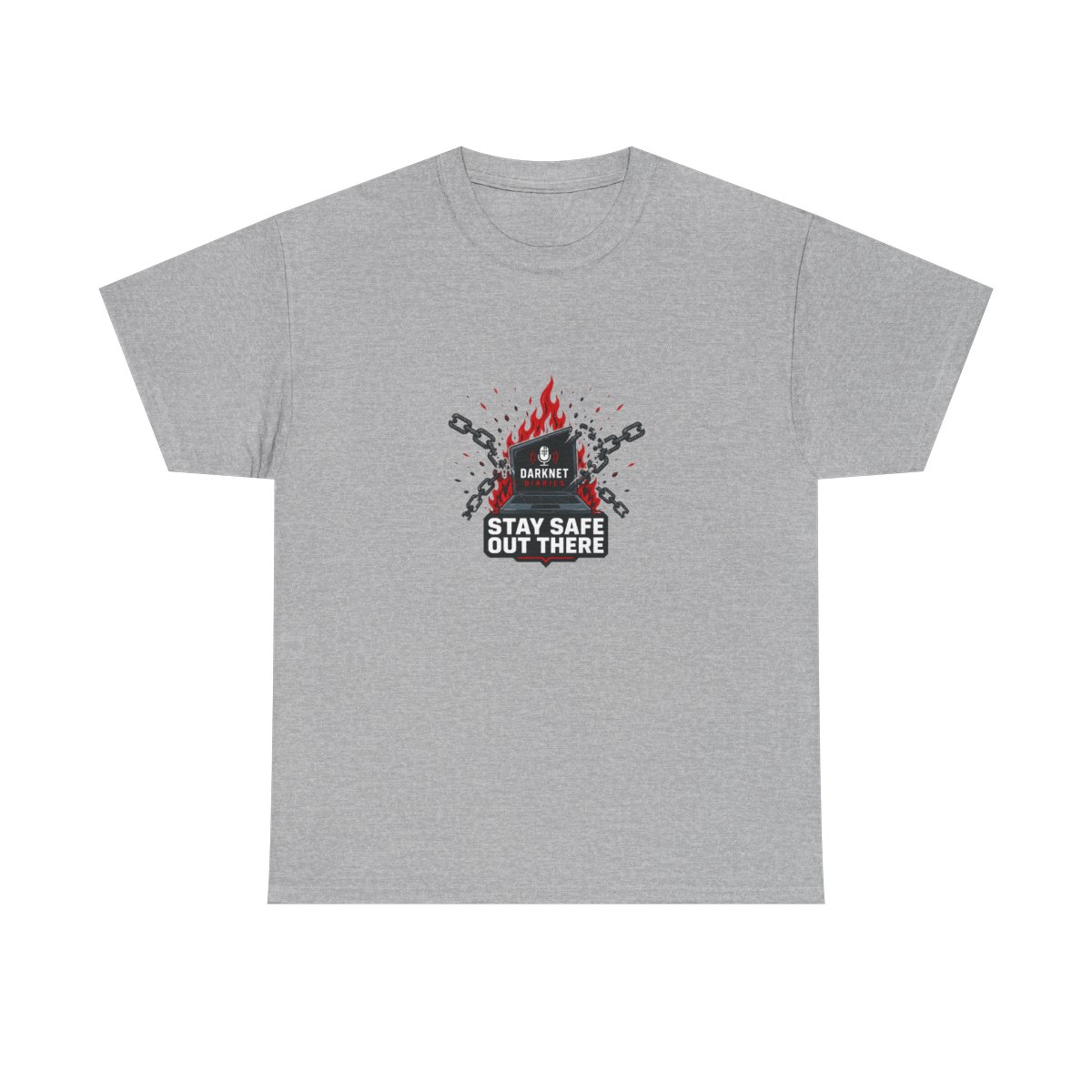 Darknet Diaries "Stay safe out there," Unisex Tee - alternate angle 4, merchandise