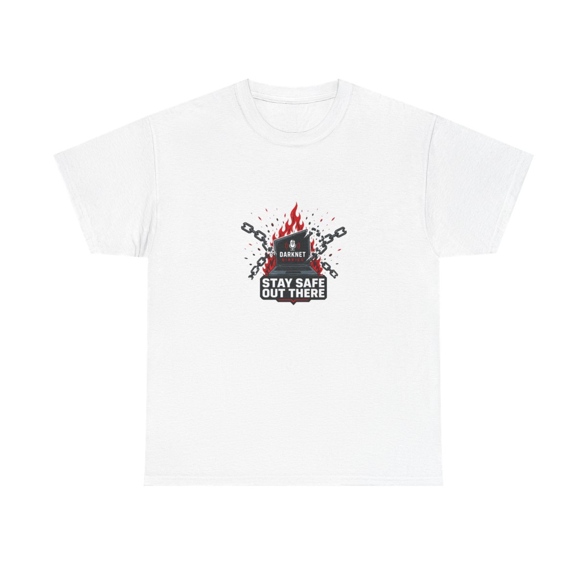 Darknet Diaries "Stay safe out there," Unisex Tee - alternate angle 2, merchandise