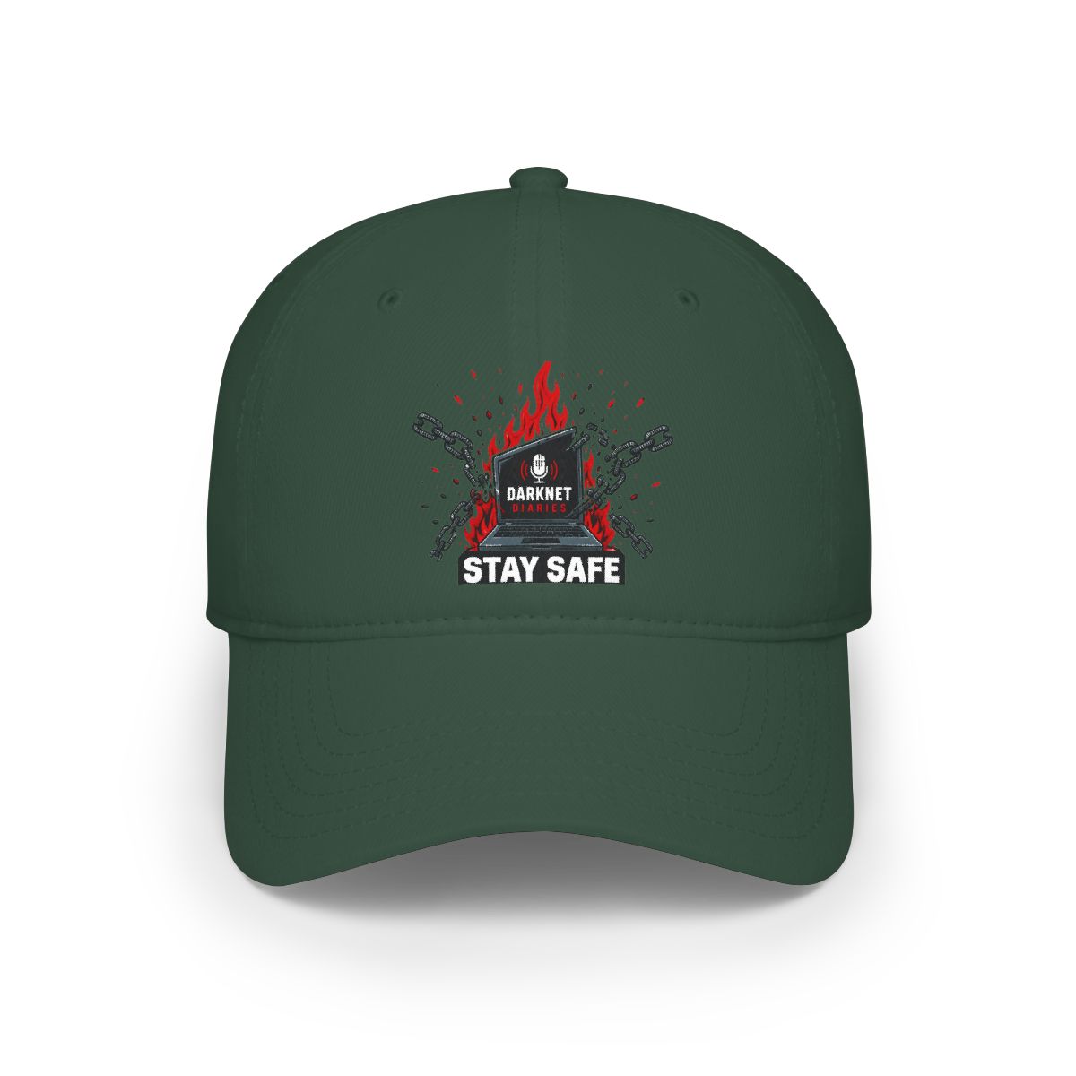 Darknet Diaries "Stay safe out there," Hat - alternate angle 3, merchandise