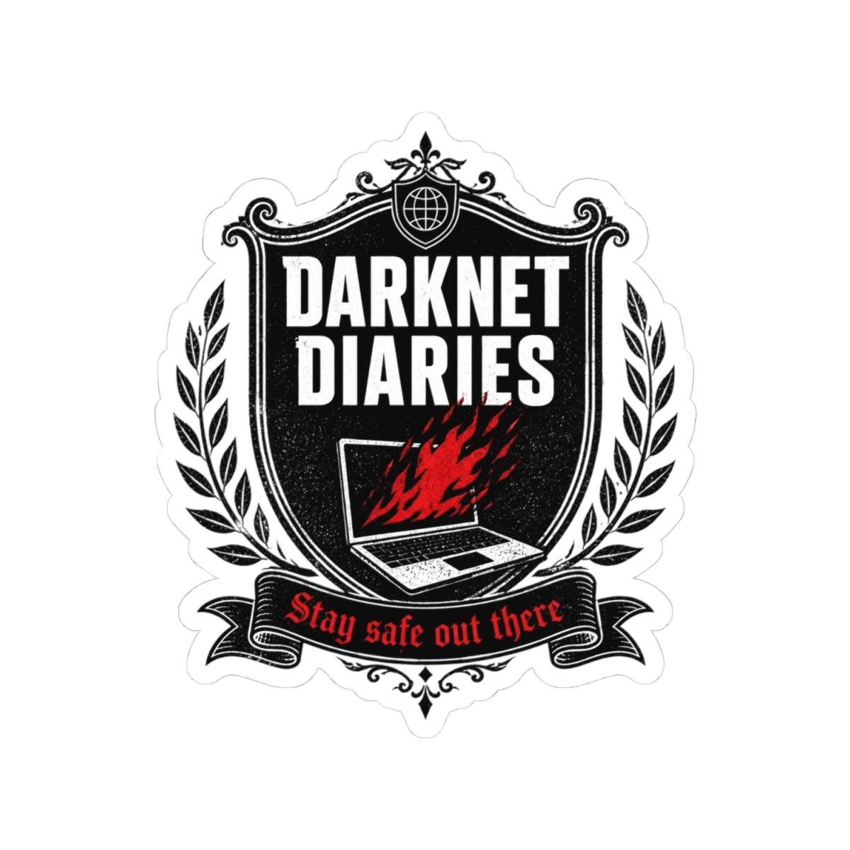 Darknet Diaries "DARKNET DIARIES" Sticker - alternate angle 2, merchandise